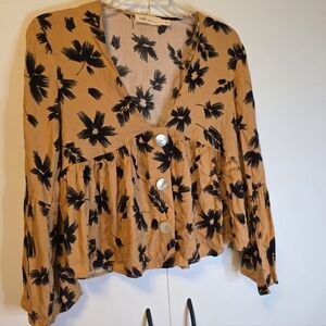 Millibon By Anthropologie Floral Top Size Small